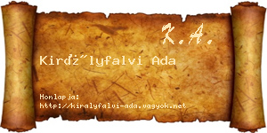 Királyfalvi Ada névjegykártya